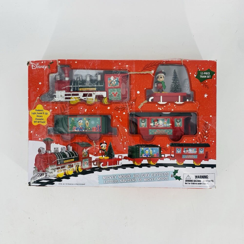 RUZ Mickey Mouse Holiday Express Train Set Open Box Package Damage Christmas